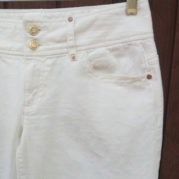 MICHAEL KORS | Ultra Low Rise Wide Leg Off White Pants Early 2000's Y2K Style 6 - Picture 5 of 14